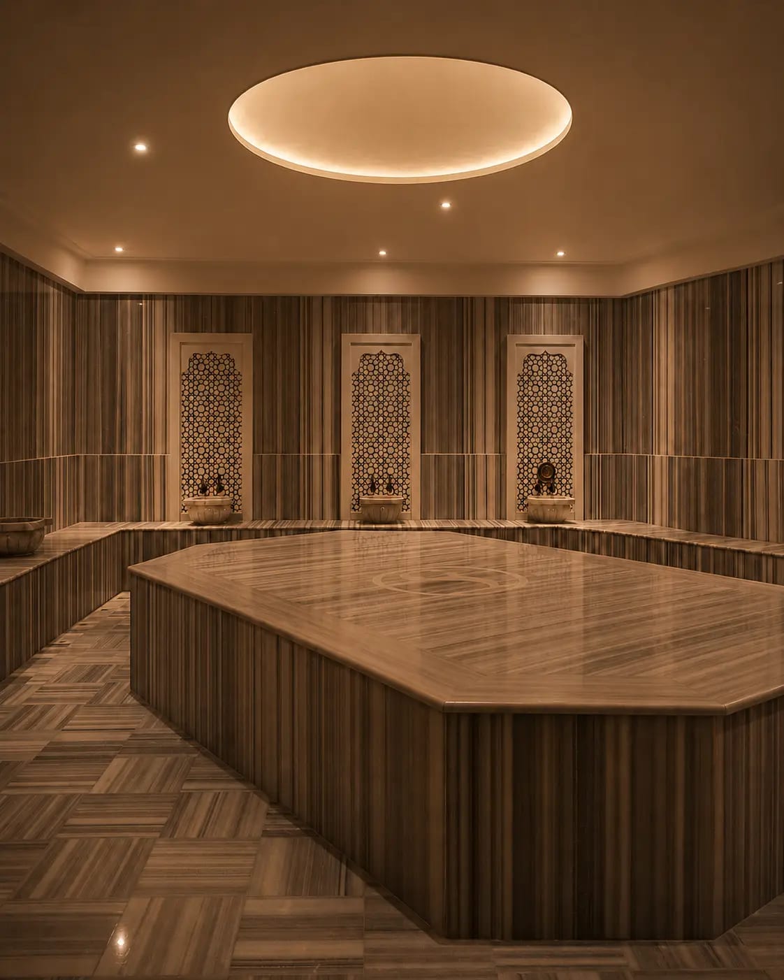 Heated marble platform at Aurora Spa and Wellness in Kusadasi