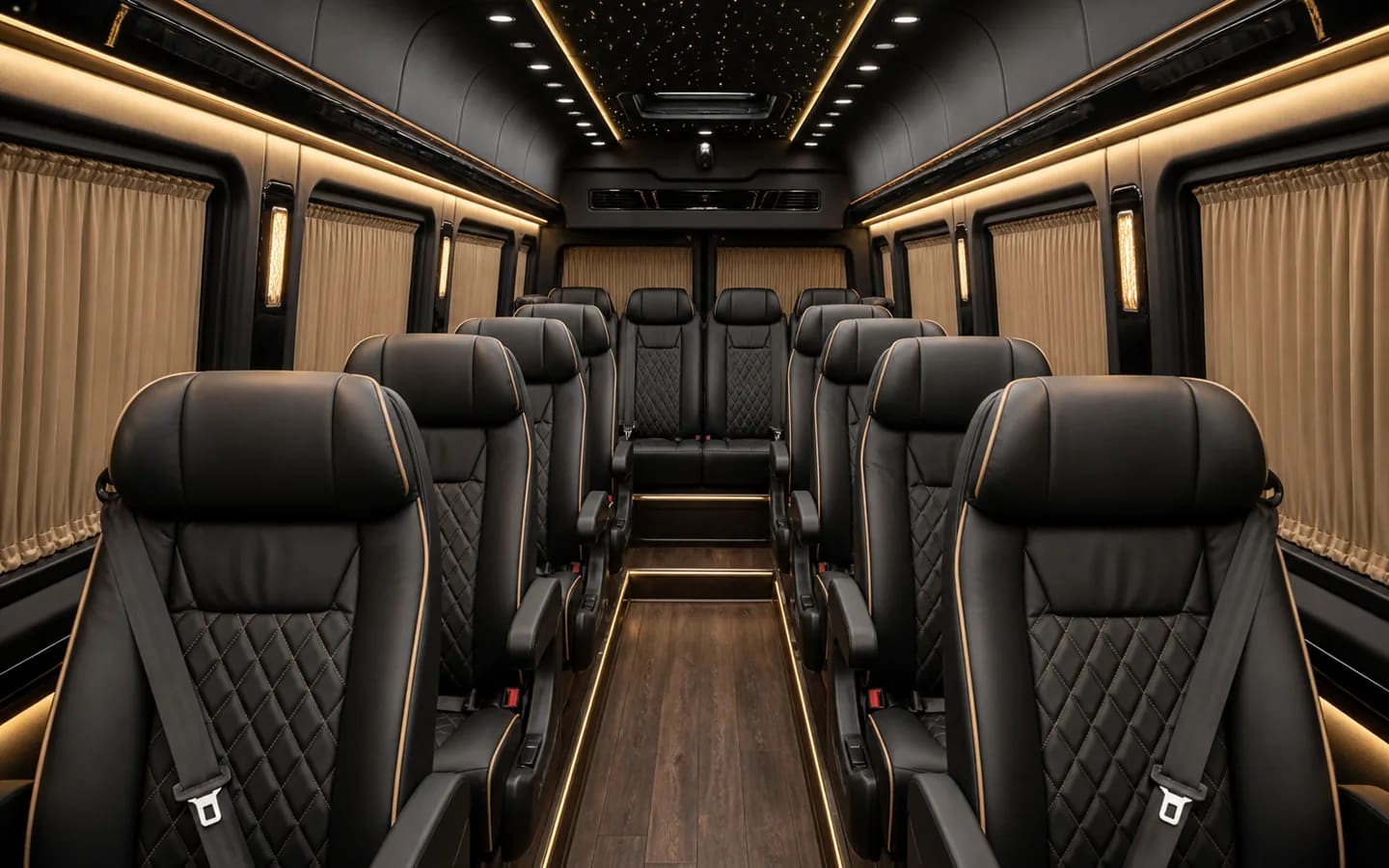 Representative VIP Sprinter interior for a Kusadasi to Bodrum Airport departure transfer